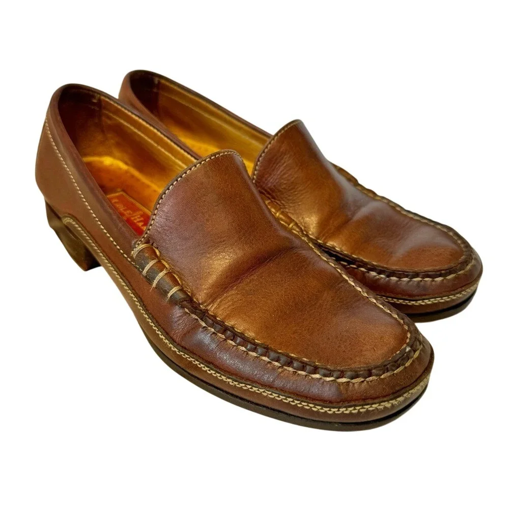 Cole Haan Country Men's Size 6.5‎ AA Brown Leather Moc Toe Penny Loafers